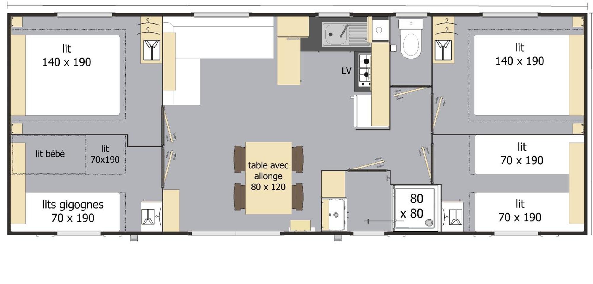 Mobil Home Xxl 4 Chambres - Camping Le Clos Cacheleux Miannay Rum bild